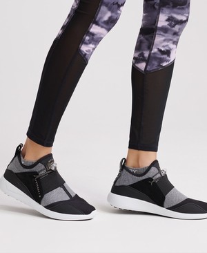 Superdry Superlite Elastic Runner Női Tornacipő Fekete/Szürke | YMWNG2137